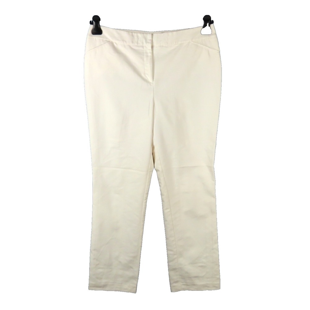 CHICO'S So Slimming Dress Pants OFF-WHITE TROUSERS High Rise BOOT CUT sz 2 R 12